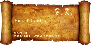 Hers Klaudia névjegykártya